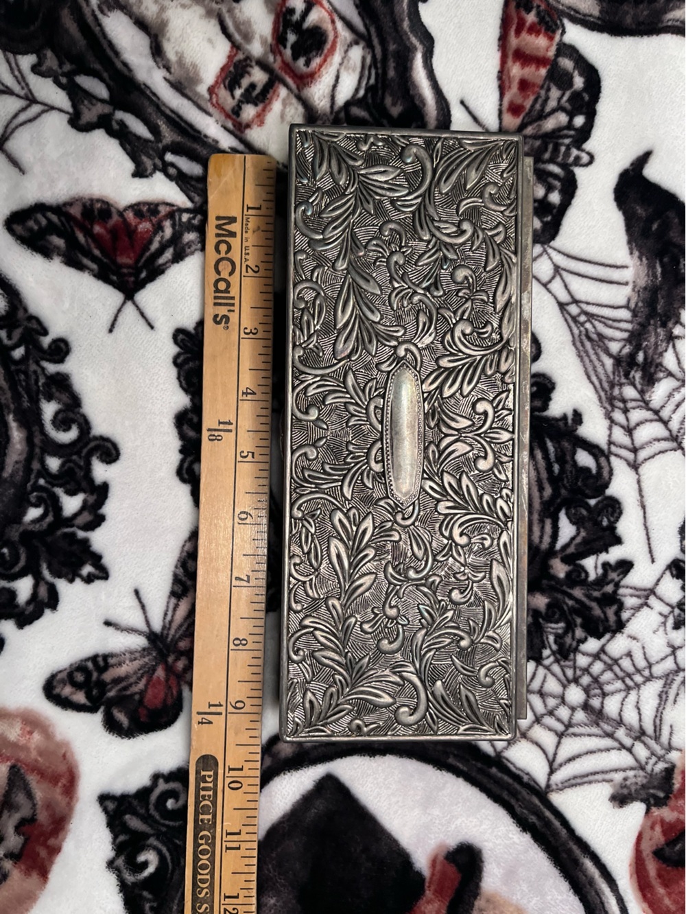 Godinger Vintage 1992 Silver Plate Ornate Rectangle Jewelry Hinged Box Velvet - Picture 5 of 5